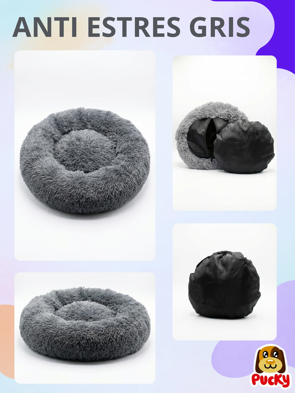 Cama antiestrés gris