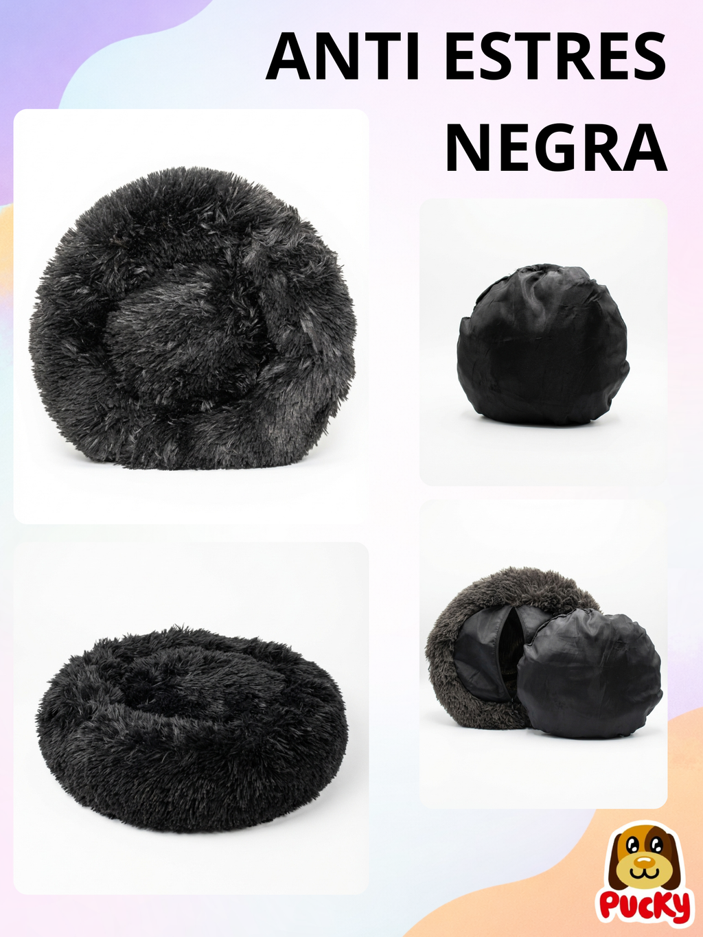 Cama antiestrés negro