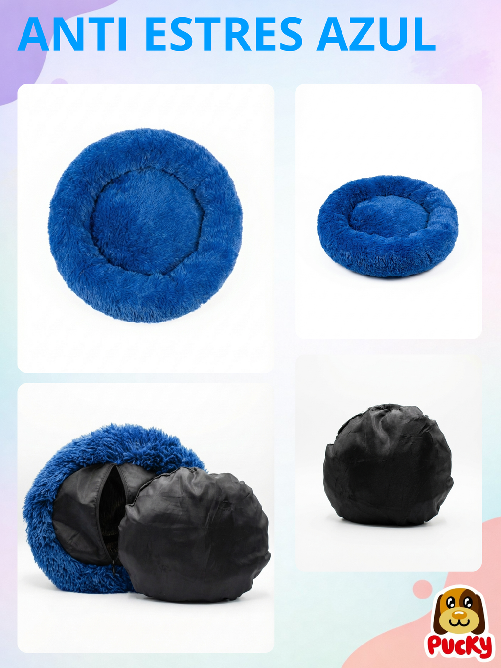 Cama antiestrés azul