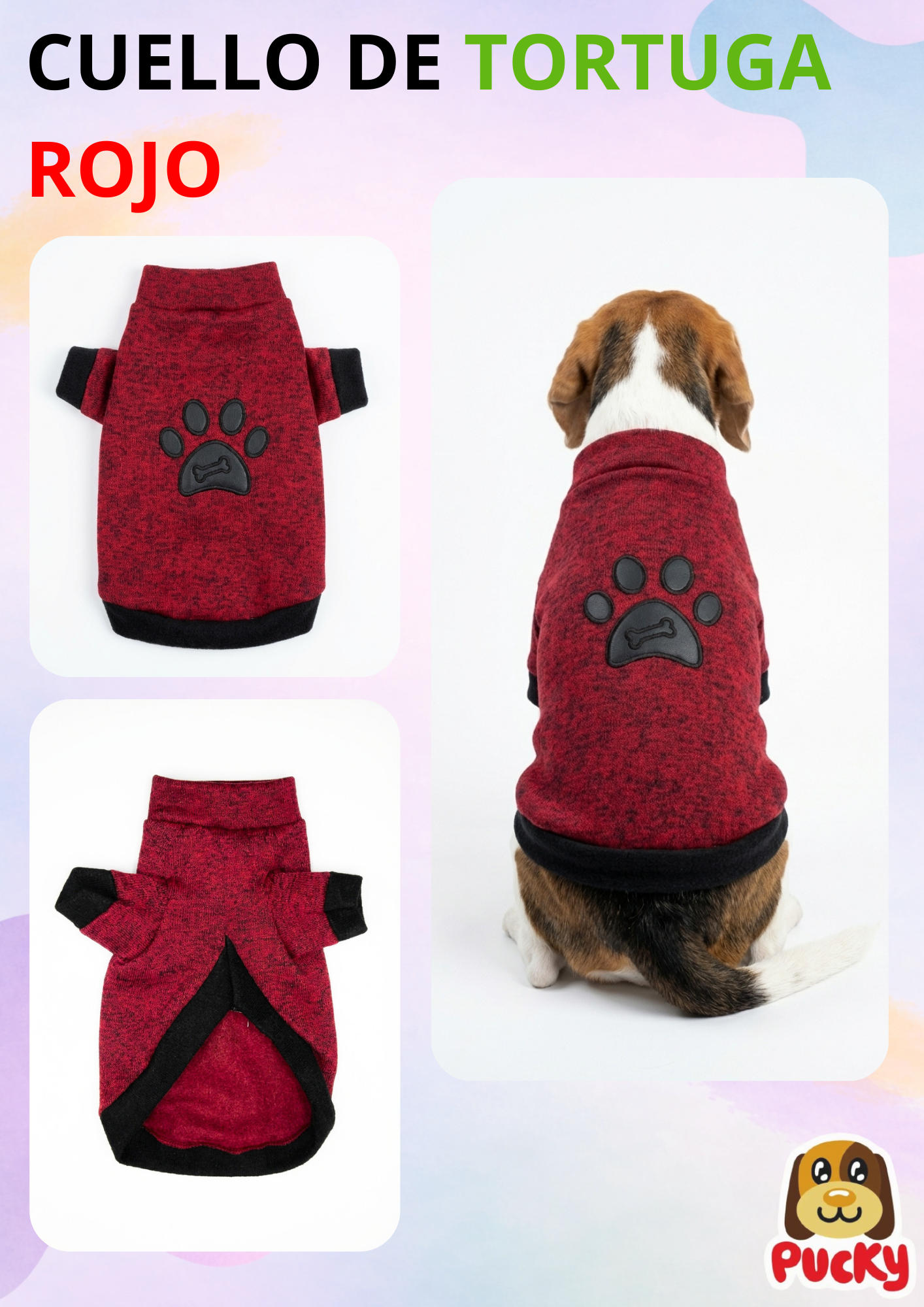 Suéter cuello de tortuga rojo