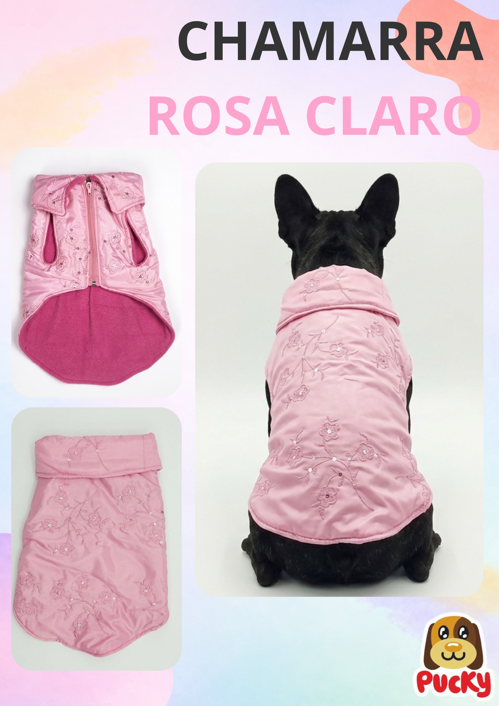 Chamarra rosa claro